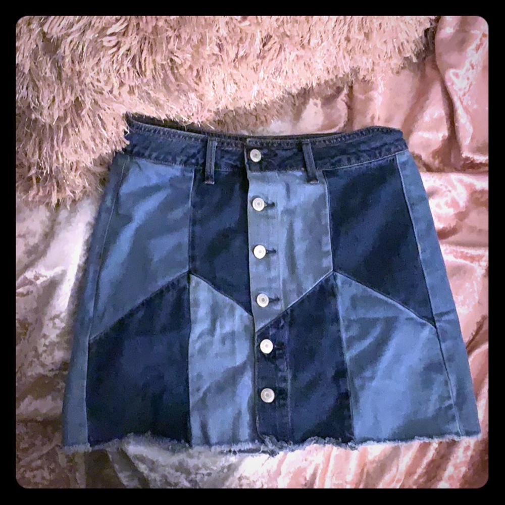 American Eagle Patchwork Denim Skirt